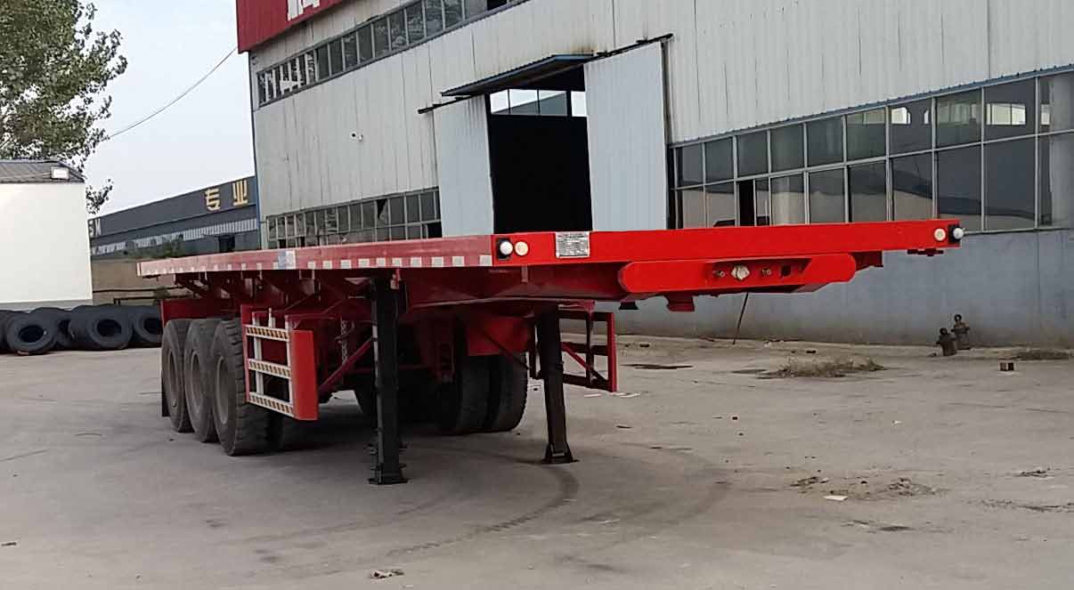 梁義牌10米34.5吨3轴平板自卸半挂车(TYK9401ZZXP)