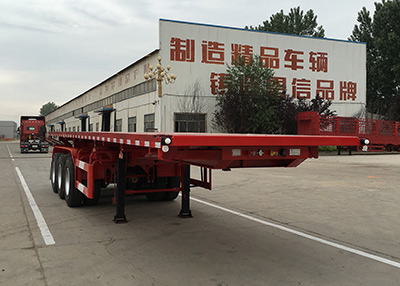 恩信事业牌10米32.7吨3轴平板自卸半挂车(HEX9402ZZXP)