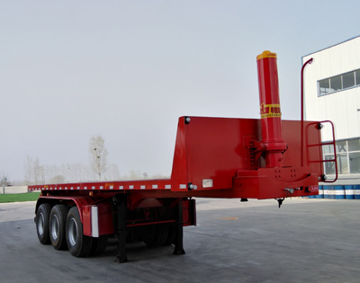 济世鑫牌9米32.2吨3轴平板自卸半挂车(LYY9400ZZXP)