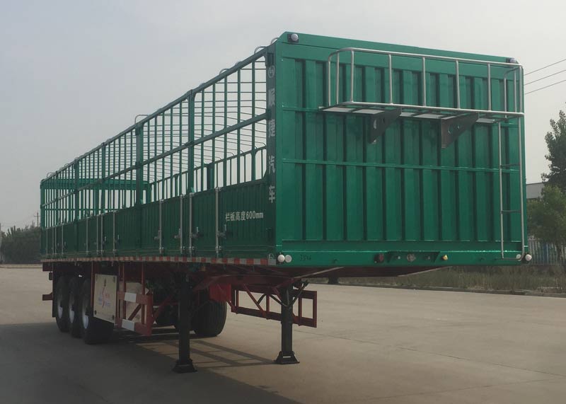 川腾牌13米35.3吨3轴仓栅式运输半挂车(HBS9401CCYA)