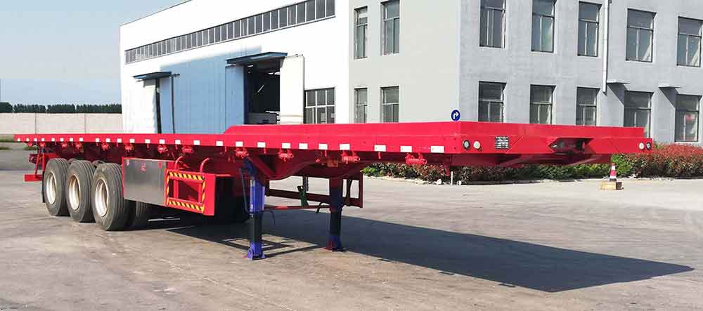 梁犇牌13米32.5吨3轴平板自卸半挂车(WRQ9401ZZXPC)