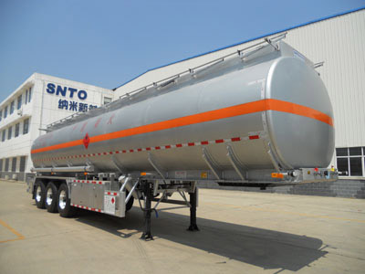 晟通牌12.2米33.2吨3轴铝合金易燃液体罐式运输半挂车(CSH9406GRY)