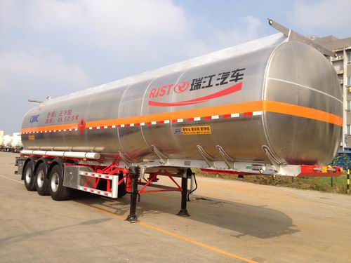瑞江牌12.8米33.5吨3轴铝合金易燃液体罐式运输半挂车(WL9405GRYD)