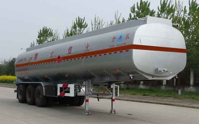 开乐牌11.5米33.5吨3轴铝合金易燃液体罐式运输半挂车(AKL9402GRY)