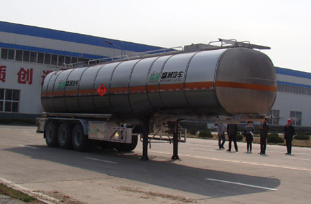 盛润牌12.2米32.8吨3轴铝合金易燃液体罐式运输半挂车(SKW9401GRYL)