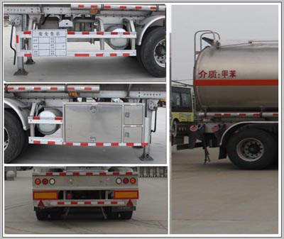 程力威牌CLW9400GRYLVI铝合金易燃液体罐式运输半挂车公告图片