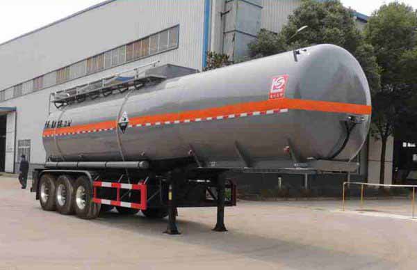 醒狮牌11.2米33.5吨3轴腐蚀性物品罐式运输半挂车(SLS9406GFW)