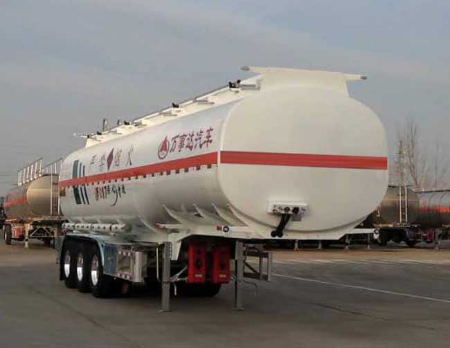 万事达牌11.4米34.2吨3轴铝合金易燃液体罐式运输半挂车(SDW9404GRY)