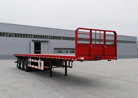 英德利牌13米34.3吨3轴平板运输半挂车(HDK9400TPB)