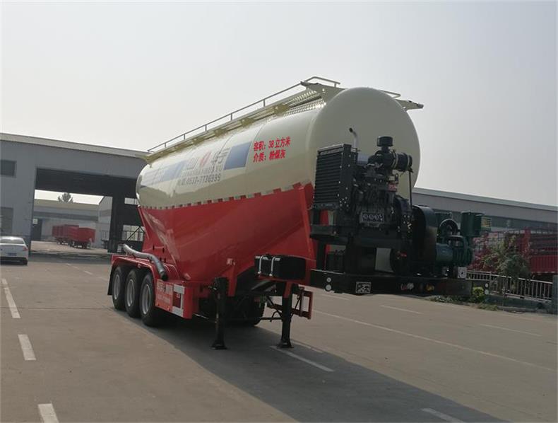 华宇达牌9.7米32.7吨3轴中密度粉粒物料运输半挂车(LHY9401GFLC)