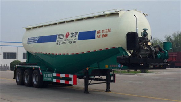 华宇达牌11.6米28.5吨3轴中密度粉粒物料运输半挂车(LHY9405GFL)