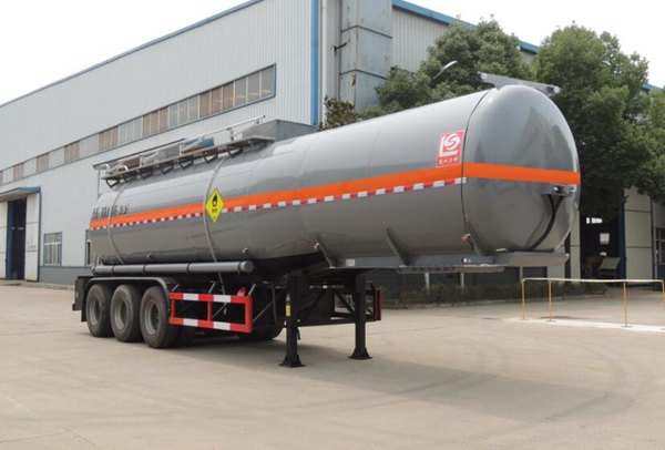 醒狮牌11米31.5吨3轴氧化性物品罐式运输半挂车(SLS9401GYW)