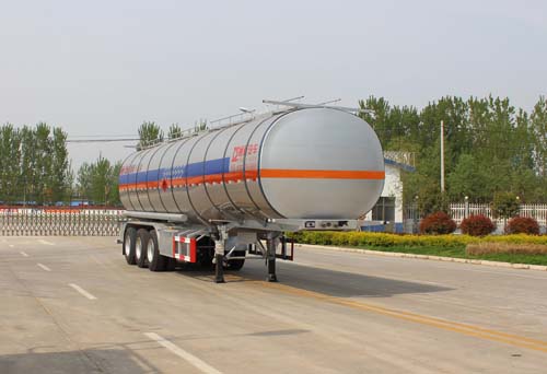 通亚达牌12米32.7吨3轴铝合金易燃液体罐式运输半挂车(CTY9403GRYLC)
