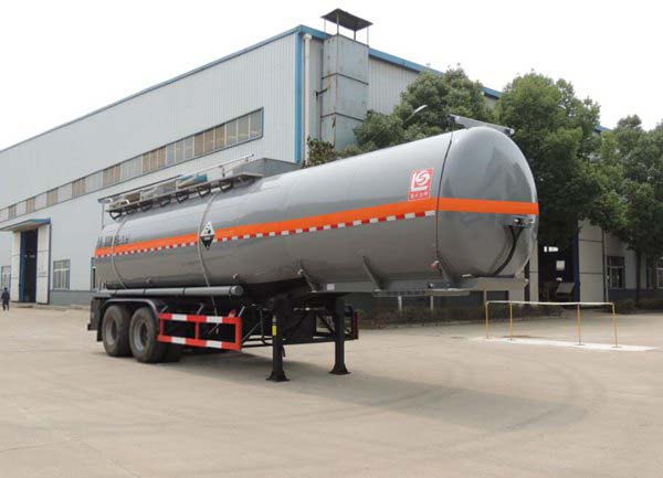 醒狮牌9.2米26.4吨2轴腐蚀性物品罐式运输半挂车(SLS9352GFW)