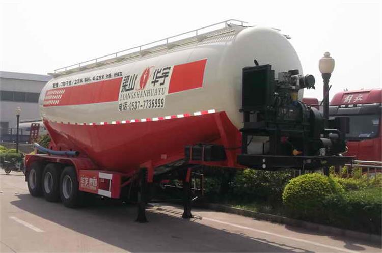 华宇达牌10.9米31.9吨3轴中密度粉粒物料运输半挂车(LHY9401GFLE)