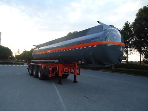 宏宙牌10.3米32吨3轴腐蚀性物品罐式运输半挂车(HZZ9404GFW)