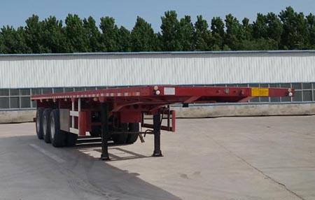 图强牌13米34.5吨3轴平板运输半挂车(TQP9400TPB)