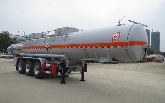 醒狮牌10.4米32.5吨3轴腐蚀性物品罐式运输半挂车(SLS9405GFWB)