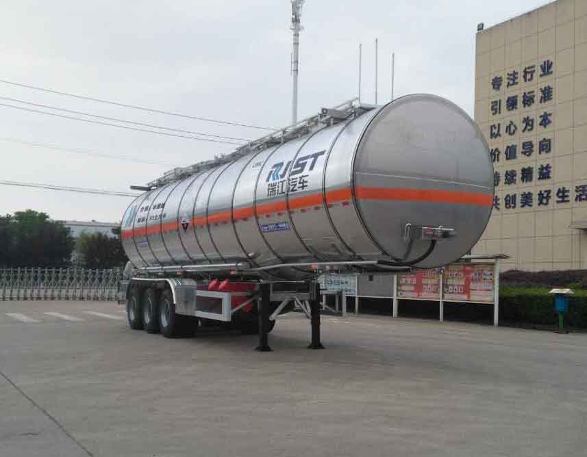 瑞江牌11.8米34吨3轴腐蚀性物品罐式运输半挂车(WL9401GFWF)