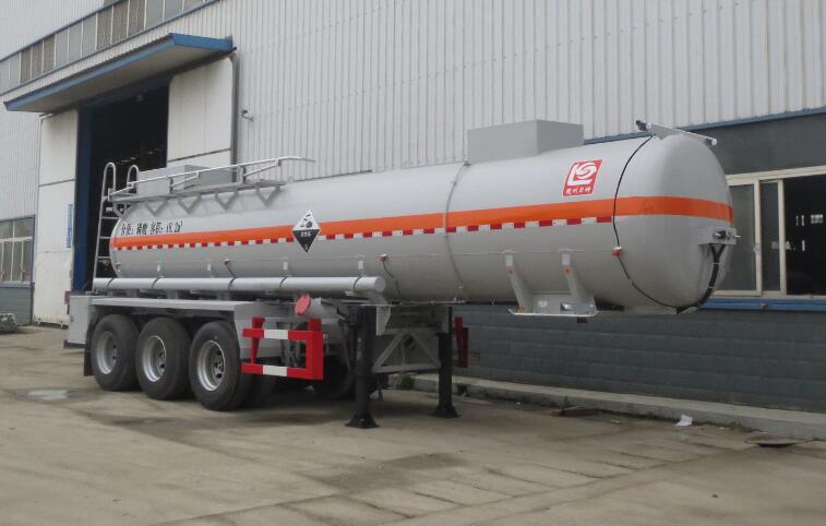醒狮牌10.5米33.6吨3轴腐蚀性物品罐式运输半挂车(SLS9409GFWF)