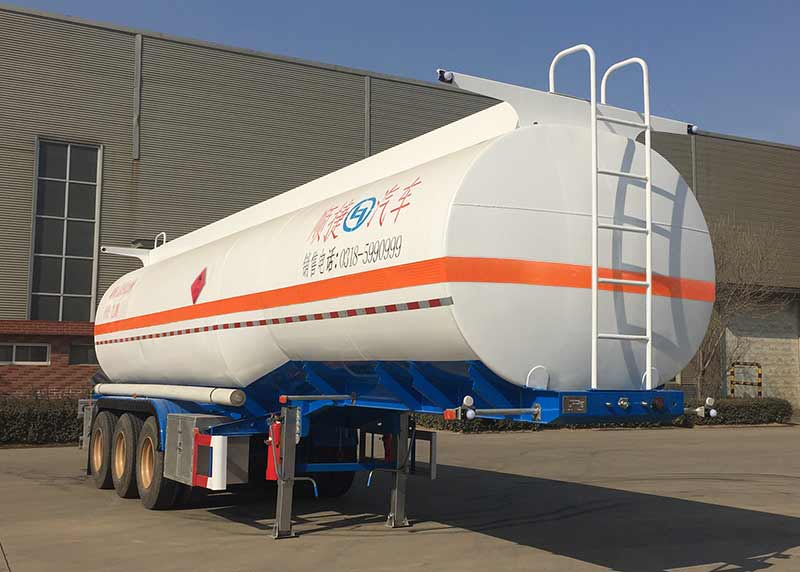 川腾牌10.9米32.7吨3轴易燃液体罐式运输半挂车(HBS9402GRY)