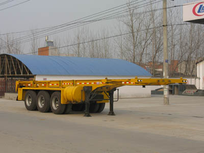 程力威牌9.6米35吨3轴集装箱运输半挂车(CLW9401TJZG)