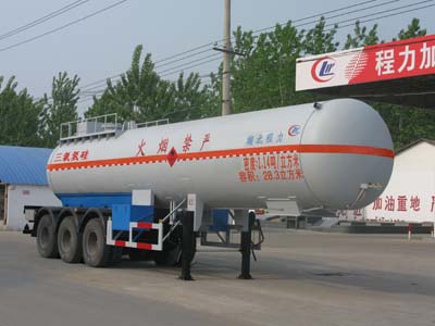 程力威牌11.3米30.8吨3轴易燃液体罐式运输半挂车(CLW9401GRY)