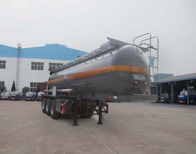 程力威牌9.5米32吨3轴腐蚀性物品罐式运输半挂车(CLW9405GFW)