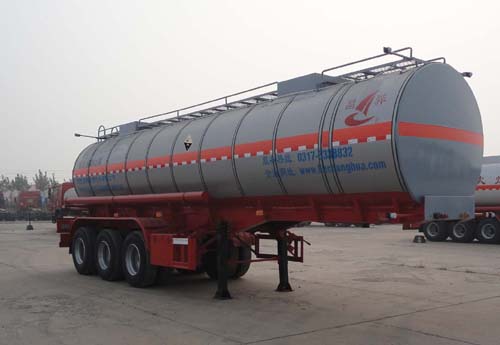 昌骅牌10.2米31.8吨3轴腐蚀性物品罐式运输半挂车(HCH9400GFWLW)