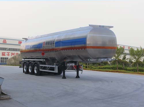 通亚达牌12.4米33.4吨3轴铝合金易燃液体罐式运输半挂车(CTY9406GRY)