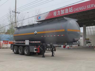 程力威牌10.1米29.5吨3轴腐蚀性物品罐式运输半挂车(CLW9406GFWB)