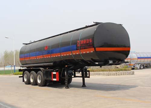 通亚达牌11.1米30吨3轴易燃液体罐式运输半挂车(CTY9409GRY)