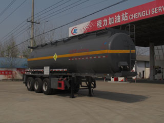 程力威牌9.8米30吨3轴氧化性物品罐式运输半挂车(CLW9400GYW)