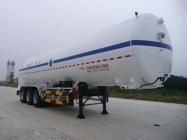 五峰牌11.8米26.4吨3轴低温液体运输半挂车(JXY9401GDY7)