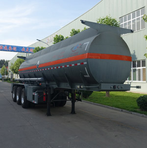 明航牌10米32吨3轴腐蚀性物品罐式运输半挂车(ZPS9400GFW)