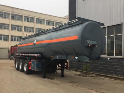 程力威牌9.9米33吨3轴腐蚀性物品罐式运输半挂车(CLW9409GFWB)