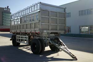 蒙凯牌8米14吨2轴铝合金仓栅式运输牵引杆挂车(MK9180CCYLH)