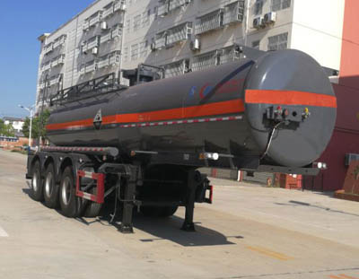 程力威牌9.6米32.5吨3轴腐蚀性物品罐式运输半挂车(CLW9409GFWA)