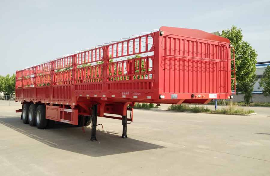 福财牌13米33.8吨3轴仓栅式运输半挂车(YJX9400CCYEA)