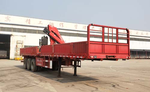 鑫凯达牌11.5米27吨3轴随车起重运输半挂车(DLZ9405JSQ)