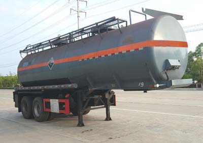 程力威牌8.8米27.6吨2轴腐蚀性物品罐式运输半挂车(CLW9350GFWC)