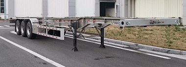 天明牌14米36吨3轴铝合金集装箱运输半挂车(TM9400TJZDA1)