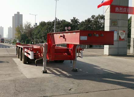 中集牌9.6米35吨3轴集装箱运输半挂车(ZJV9401TJZXA)