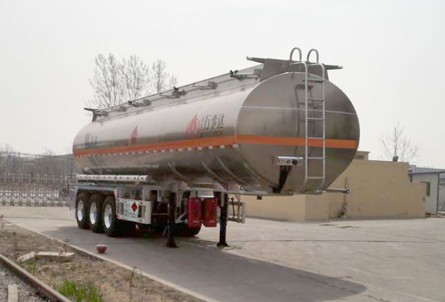 万事达牌11.4米33.7吨3轴铝合金易燃液体罐式运输半挂车(SDW9400GRYB)