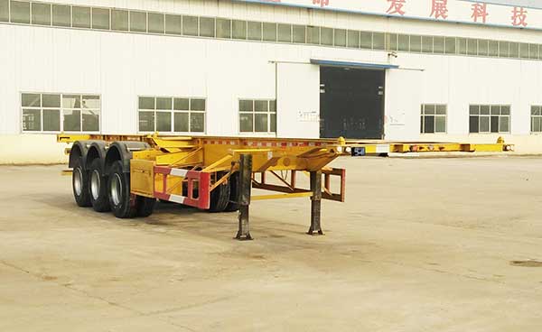 鑫凯达牌12.4米34吨3轴集装箱运输半挂车(DLZ9400TJZ)