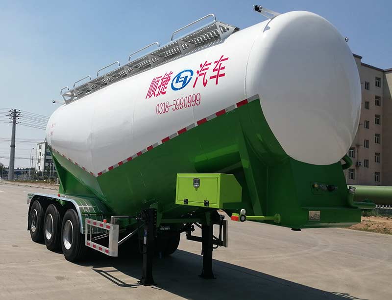 川腾牌9.3米33.5吨3轴中密度粉粒物料运输半挂车(HBS9400GFL)