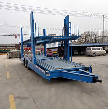 三威牌12米10.7吨2轴中置轴车辆运输挂车(WQY9181TCL)