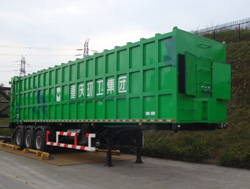 山花牌12.9米24.5吨3轴压缩式垃圾半挂车(JHA9400ZYS)