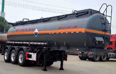 大力牌9.8米32吨3轴腐蚀性物品罐式运输半挂车(DLQ9401GFWA)