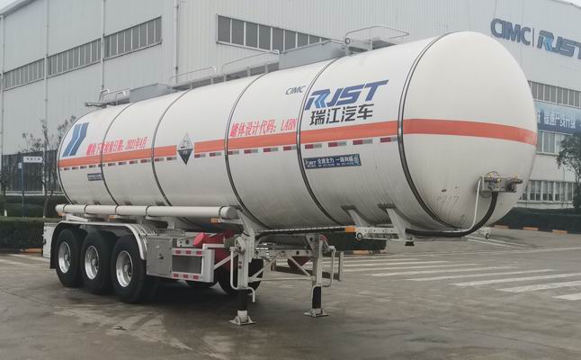 瑞江牌10.6米33吨3轴腐蚀性物品罐式运输半挂车(WL9401GFW)